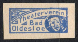 Theater Theatre GREECE MASK Theaterverein Bad Oldesloe Member Tax LABEL VIGNETTE LABEL Germany SPENDENMARKE - Théâtre