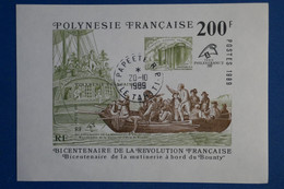 V15 POLYNESIE FRANCAISE BLOC FEUILLET N 15  REVOLUTION  1989 OBLITERES - Blocs-feuillets