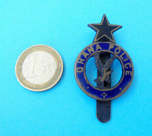 GHANA POLICE - Original Vintage Enamel Large Breast Badge * Policia Polizei Polizia Politie Gendarmerie Africa Afrique - Police & Gendarmerie