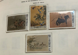 O) 1960 CHINA, PAINTINGS FROM PALACE MUSEUM, TAICHUNG, TWO RIDES BY WEI YEN, FLOWERS AND BIRDS BY HISIAO YUNG, MANDARIN - Nuovi