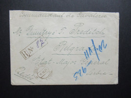 Jugoslawien SHS 1923 Einschreiben Donji Stoliv (Montenegro) An Commandant De Cavalerie Etat Major General Serbie Belgrad - Cartas & Documentos