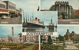 Southampton - Multivues: Centre, Ocean Dock, Bargate... Published By J. Salmon Ltd - Carte N° 1040 C De 1958 - Southampton
