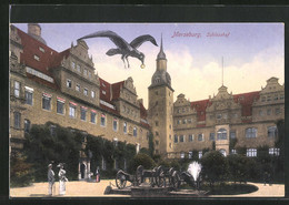 AK Merseburg, Schlosshof, Brunnen - Merseburg