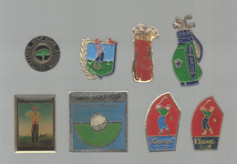 PINS PIN'S SPORT GOLF 824 JOUEUR BMW KLEENEX CLUB MONTPELLIER TROPHEE LANCOME LOT 8 PINS - Golf