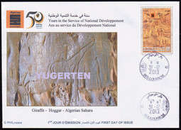 ALGERIA  2013 - FDC - Giraffes Girafes Giraffen Prehistory Rupestry - Hoggar Girafe Giraffe Jirafa Jirafas - Giraffes