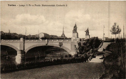 CPA AK TORINO Lungo Il Po E Ponte Monumentale Umberto ITALY (540550) - Bruggen