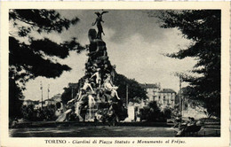 CPA AK TORINO Giardini Di Piazza Statuto E Mon.al Fréjus ITALY (540580) - Parchi & Giardini