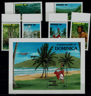 DOMINICA 1988 TOURISMUS MI No 1086-91+BLOCK 128 MNH VF!! - Dominica (1978-...)
