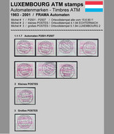 Luxemburg Luxembourg Timbres ATM 1-3 / Frama Automatenmarken Komplett Vollstempel Vom Standort Etiquetas Automatici - Postage Labels