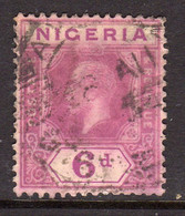 Nigeria GV 1921 6d Purple Die II Definitive, Wmk. Mutliple Script CA, Used, SG 25a (BA) - Nigeria (...-1960)