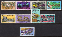 Nigeria 1973 New Currency Definitives Longer Imprint Set Of 9 To 25t, Used, Between SG 290/301 (BA) - Nigeria (1961-...)