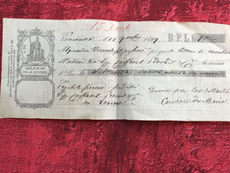 Pommaretto-LETTERA DI CAMBIO Imposta-Marca Da Bollo -Italia 1889 Regno Umberto I-☛Italie-Lettre Document Marcophilia-☛ - Fiscale Zegels