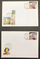 Russia And Finland 2021 Peterspost UEFA Championship St.Petersburg Russia Overprint COVID Vs FOOTBALL Set Of 2 FDC's - Brieven En Documenten