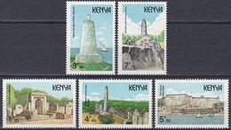 Kenia Kenya 1989 Geschichte History Bauwerke Buildings Ruinen Ruins Gedi Monumente Fort Jesus Da Gama, Mi. 471-5 ** - Kenia (1963-...)