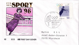 Germany 1996 Cover: Olympic Games Atlanta; 1908 London Gold Medal Winner - Annie Hübler Horn; Figure Skating - Estate 1908: Londra