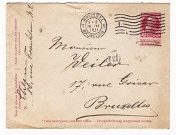 Lettre 1911 Belgique Enveloppe Entier Postal Bruxelles Léopold II - 1912 Pellens