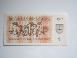 1992 BILLET LITUANIE 1 TALONAS - Litouwen