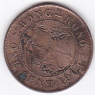 Hong Kong . One Cent 1901 Avec Contremarque Chinoise. Victoria - Hong Kong