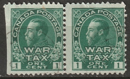 Canada 1915 Sc MR1  War Tax Pair Used - Impôts De Guerre