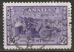 Canada 1942 Sc O261  Official Small OHMS Perfin Used - Perforadas