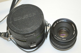 OBJECTIF YASHICA LENS DSB 55 Mm 1:2 ETUI ANCIEN CUIR SOLIGOR NOIR Appareil Photo Collection Photographe Vitrine - Cameras