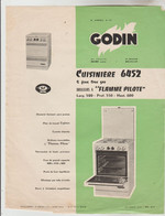 2 FICHES TECHNIQUES PUBLICITAIRES RADIATEUR ROSIERES MAZOUNET 330, CUISINIERE 6452 GODIN - Otros Planes