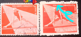 Errors Stamps Romania 1957 # Mi 1640,printed With  Perforation And Lacing European Women's Gymnastics Cup Bucharest 1957 - Abarten Und Kuriositäten