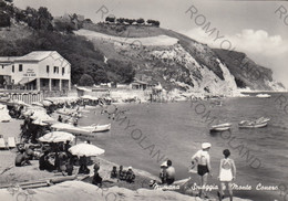 CARTOLINA  NUMANA,ANCONA,MARCHE,SPIAGGIA E MONTE CONERO,MARE,SOLE,ESTATE,LUNGOMARE,VACANZA,BELLA ITALIA,VIAGGIATA 1957 - Ancona