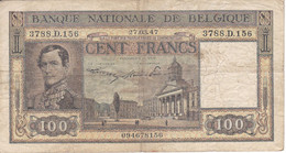 BILLETE DE BELGICA DE 100 FRANCS DEL AÑO 1947  (BANK NOTE) - 100 Francos