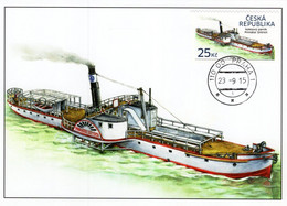 Czech Republic - 2015 - Historical Vehicles - Steamer Primator Dittrich - Maximum Card - Covers & Documents