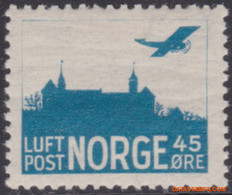 Noorwegen 1927 - Mi:136, Yv:PA 1, Airmail Stamps - XX - Akershus - Ongebruikt