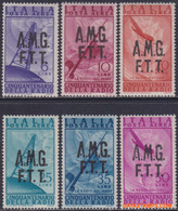 Trieste 1947 - Mi:28/33, Yv:PA 7/12, Airmail Stamps - XX - Telegraphy - Poste Aérienne