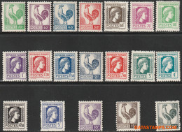 Frankrijk 1944 - Mi:9/27 NF Algiers, Yv:630/648, Stamp - XX - Series Of Algiers Cock And Marianne - 1944 Hahn Und Marianne D'Alger