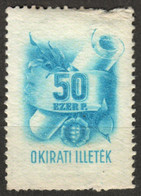 1945 1946 Hungary - Revenue Tax Fiscal Stamp - 50000 P Inflation - MNH - Paper Damages / See Scan! - Fiscale Zegels