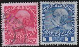 Österreich-Levant   .   Y&T    .  62/63  (2 Scans)    .     O  .     Gebraucht  .   /    .  Cancelled - Used Stamps