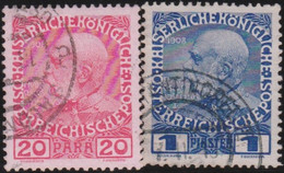 Österreich-Levant   .   Y&T    .  62/63  (2 Scans)    .     O  .     Gebraucht  .   /    .  Cancelled - Used Stamps