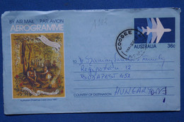 V18 AUSTRALIA BELLE LETTRE AEROGRAMME 1982 PAR AVION  POUR BUDAPEST HONGRIE  +AFFRANCHISSEMENT INTERESSANT - Cartas & Documentos