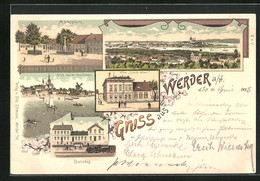 Lithographie Werder An Der Havel, Hotel Stadt Wien, Marktplatz, Bahnhof - Werder