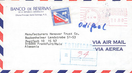 DOMINICAN REP. - REGISTERED AIRMAIL 1986 > FRANKFURT / METER / GQ7 - República Dominicana