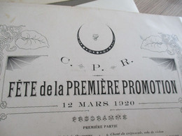 Programme Militaire  12/03/1929 C.P.R. Fête De La Première Promotion Tirailleurs ? Zouave ? Spahis? - Documentos