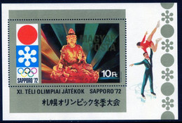 HUNGARY 1971 Winter Olympics, Sapporo Block MNH / **.  Michel Block 86 - Unused Stamps