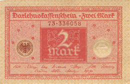 Darlehenskassenschein 2 Mark, 1914, Ro. 522 Scheine Mit Fortlaufender Nummer - 2 Mark