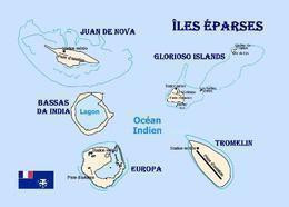 Scattered Islands Map Iles Eparses New Postcard Landkarte AK - TAAF : Territori Francesi Meridionali