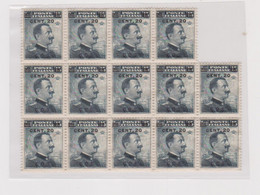 ITALY GREECE COS  20/15 C Bloc Of 14 MNH - Aegean (Coo)