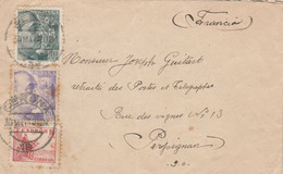 Espagne Lettre De Barcelone 30/5/1940 Pour Perpignan Pyrénées Orientales France Cachet Censure Censura Militar Barcelona - Marques De Censures Républicaines