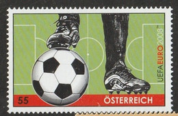 H 459) Österreich 2008 Mi# 2723 **: Fussball UEFA EURO Stiefel Schuh Auf Ball - 2001-10 Neufs