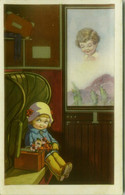 CASTELLI SIGNED 1920s POSTCARD - KIDS & TRAIN - EDIT DEGAMI 2210 (BG1368) - Castelli