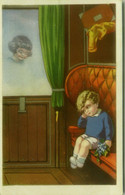 CASTELLI SIGNED 1920s POSTCARD - KIDS & TRAIN - EDIT DEGAMI 2210 (BG1369) - Castelli