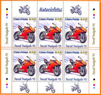 A6710 - SAO TOME & PRINCIPE, Error, 2020, MISPERF MINIATURE SHEET: Motorbikes, Ducati Panigale V2 - Motorbikes