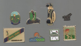 PINS PIN'S SPORT GOLF 829 TIMBRE LEMETEA BOYS CLUB MARSEILLE AIX US OPEN JEZEQUEL CASTELLAS LOT 8 PINS - Golf